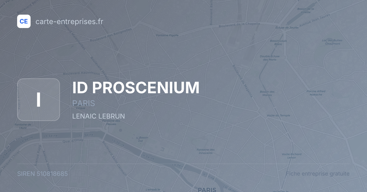 ID PROSCENIUM — 510818685 — fiche entreprise