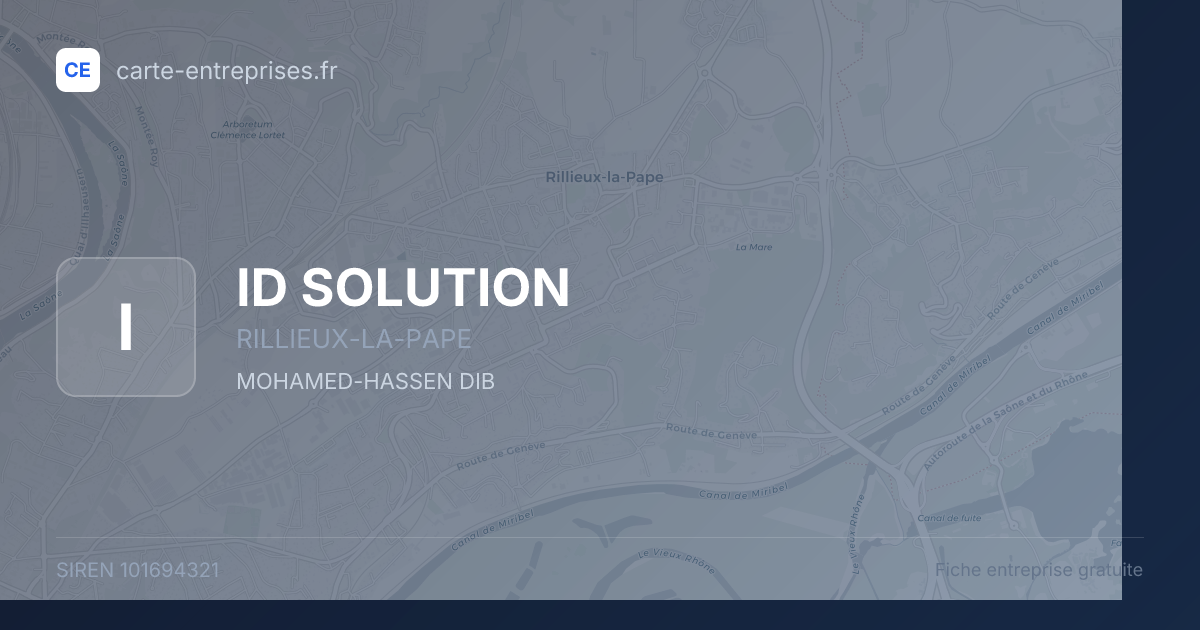 ID SOLUTION — 101694321 — fiche entreprise