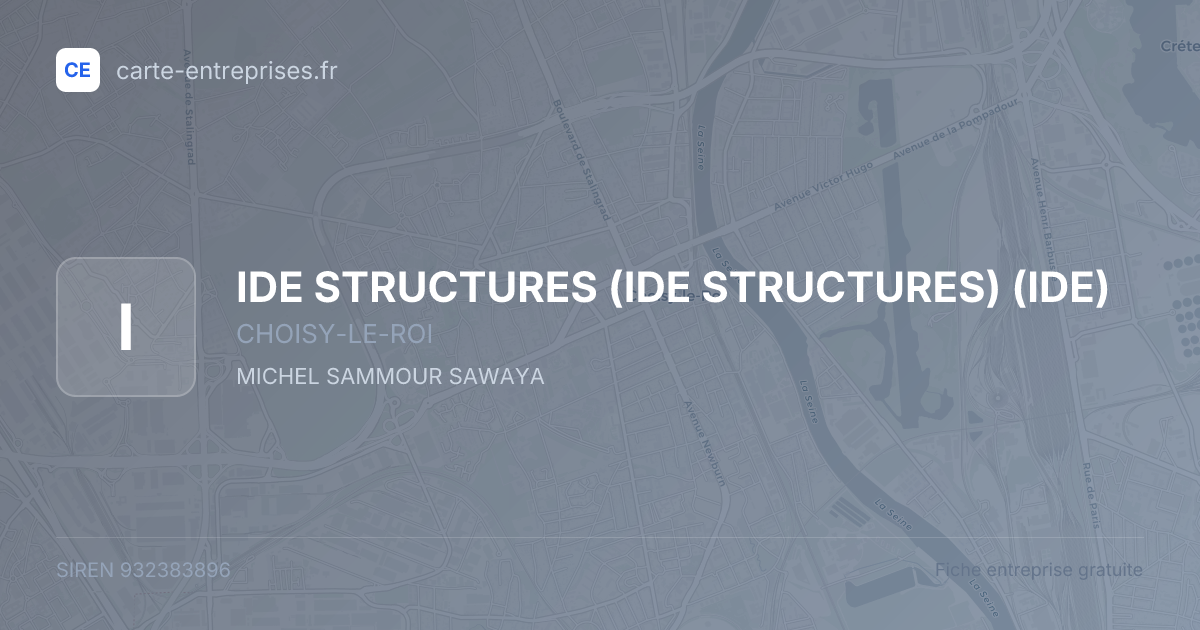 IDE STRUCTURES (IDE STRUCTURES) (IDE) — 932383896 — fiche entreprise