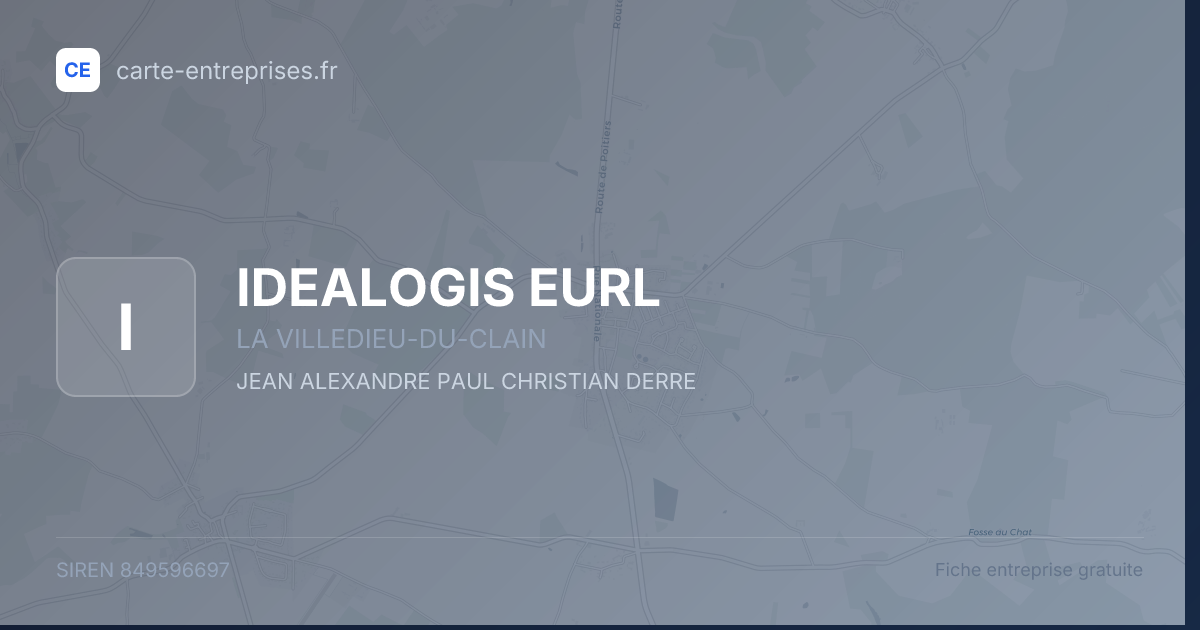 IDEALOGIS EURL — 849596697 — fiche entreprise
