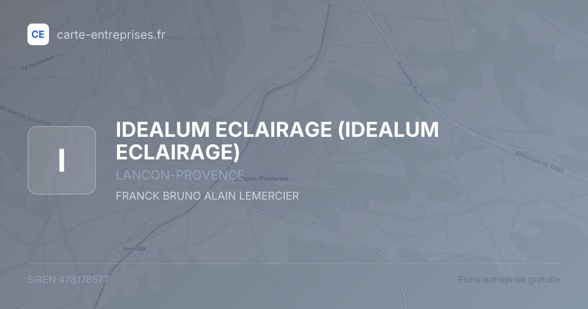 IDEALUM ECLAIRAGE — 478178577 — fiche entreprise