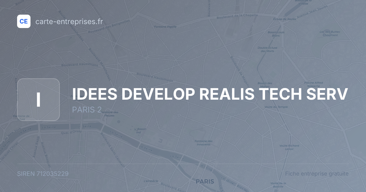 IDEES DEVELOP REALIS TECH SERV — 712035229 — fiche entreprise