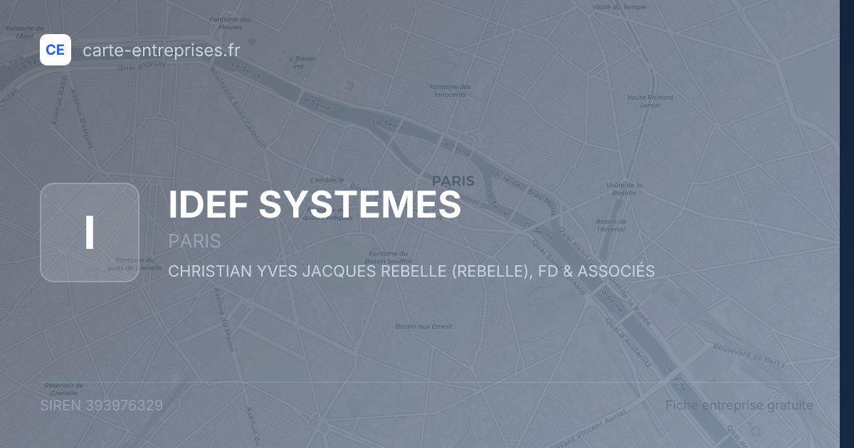 IDEF SYSTEMES — 393976329 — fiche entreprise