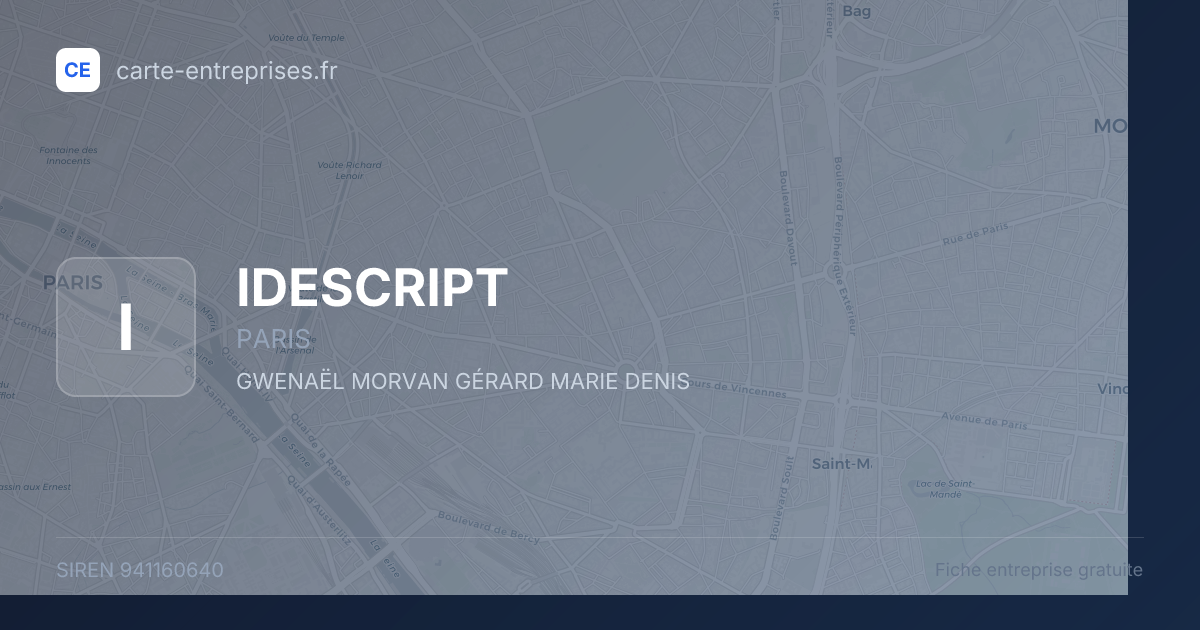 IDESCRIPT — 941160640 — fiche entreprise