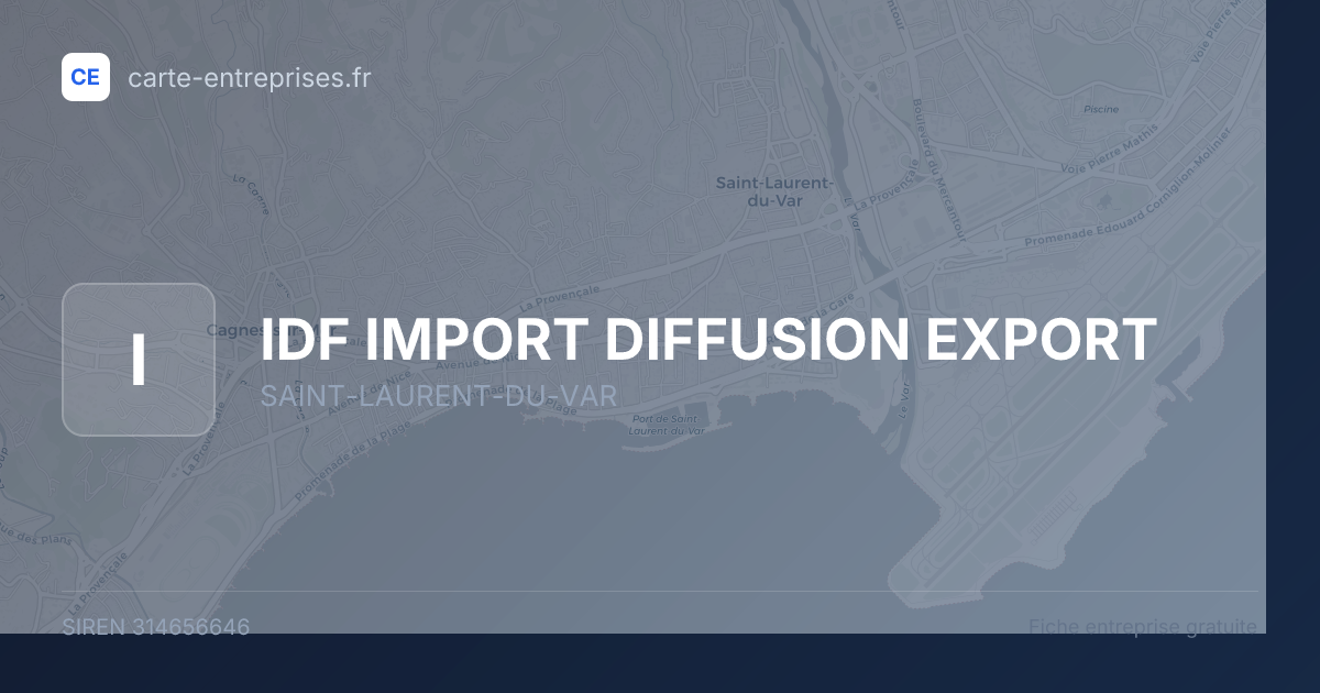 IDF IMPORT DIFFUSION EXPORT — 314656646 — fiche entreprise