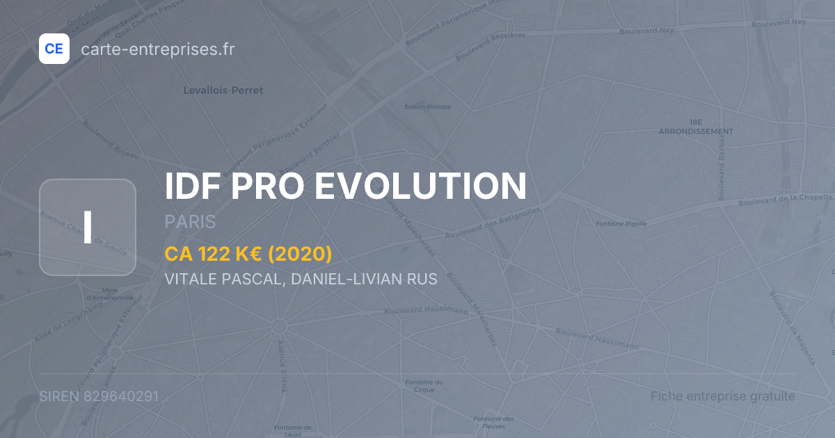 IDF PRO EVOLUTION — 829640291 — fiche entreprise