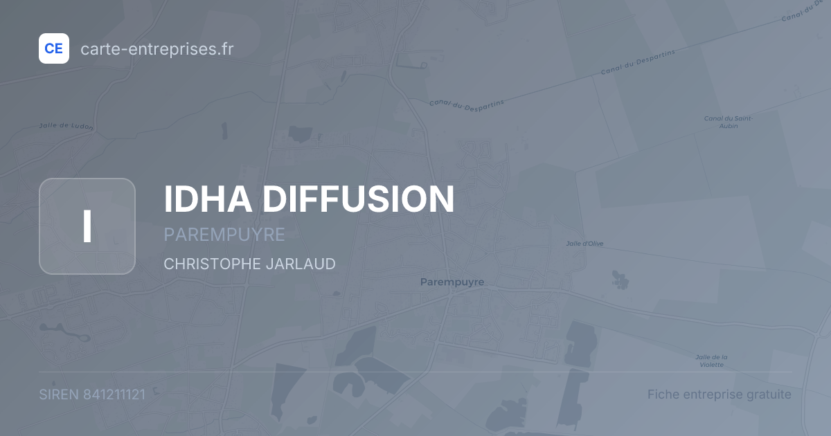 IDHA DIFFUSION — 841211121 — fiche entreprise