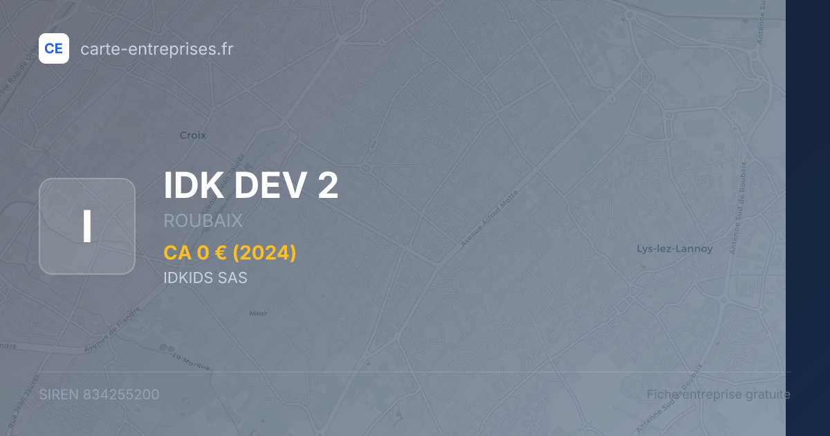 IDK DEV 2 — 834255200 — fiche entreprise