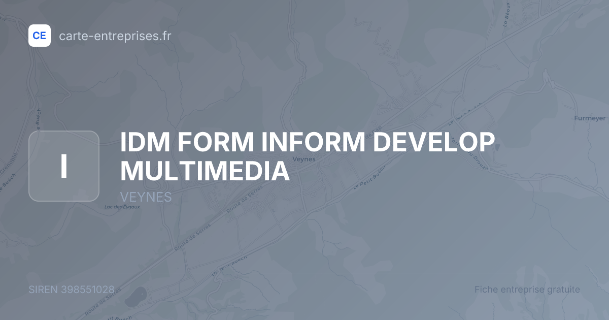 IDM FORM INFORM DEVELOP MULTIMEDIA — 398551028 — fiche entreprise