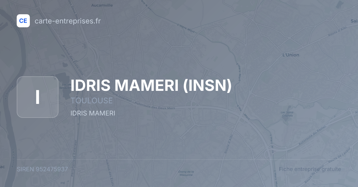 IDRIS MAMERI (INSN) — 952475937 — fiche entreprise