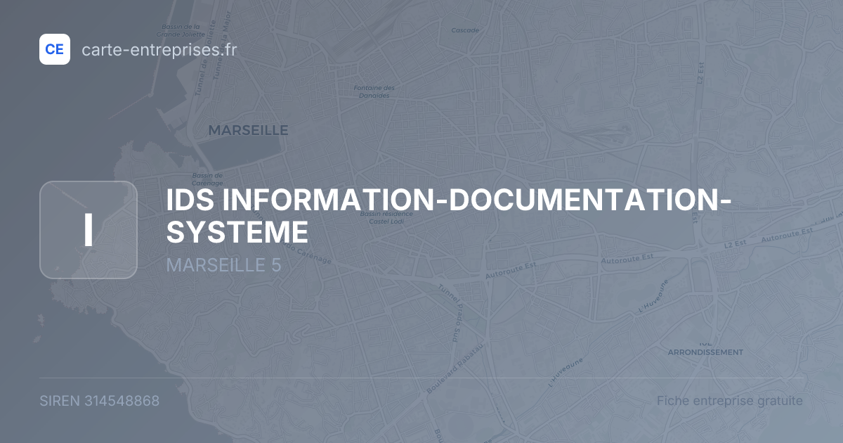 IDS INFORMATION-DOCUMENTATION-SYSTEME — 314548868 — fiche entreprise