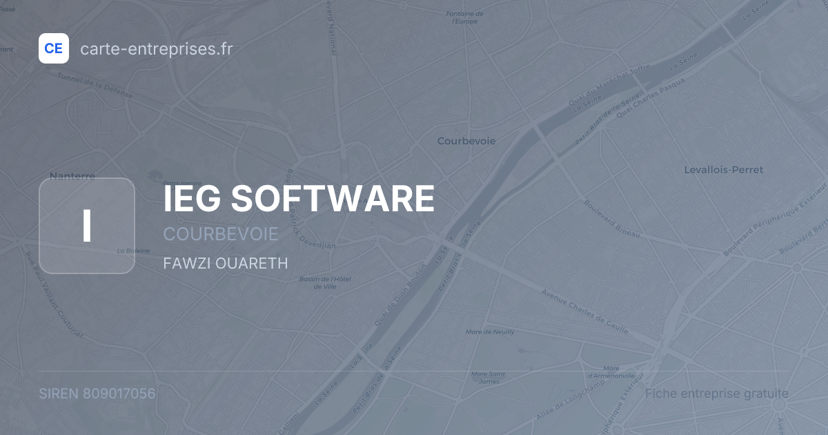 IEG SOFTWARE — 809017056 — fiche entreprise