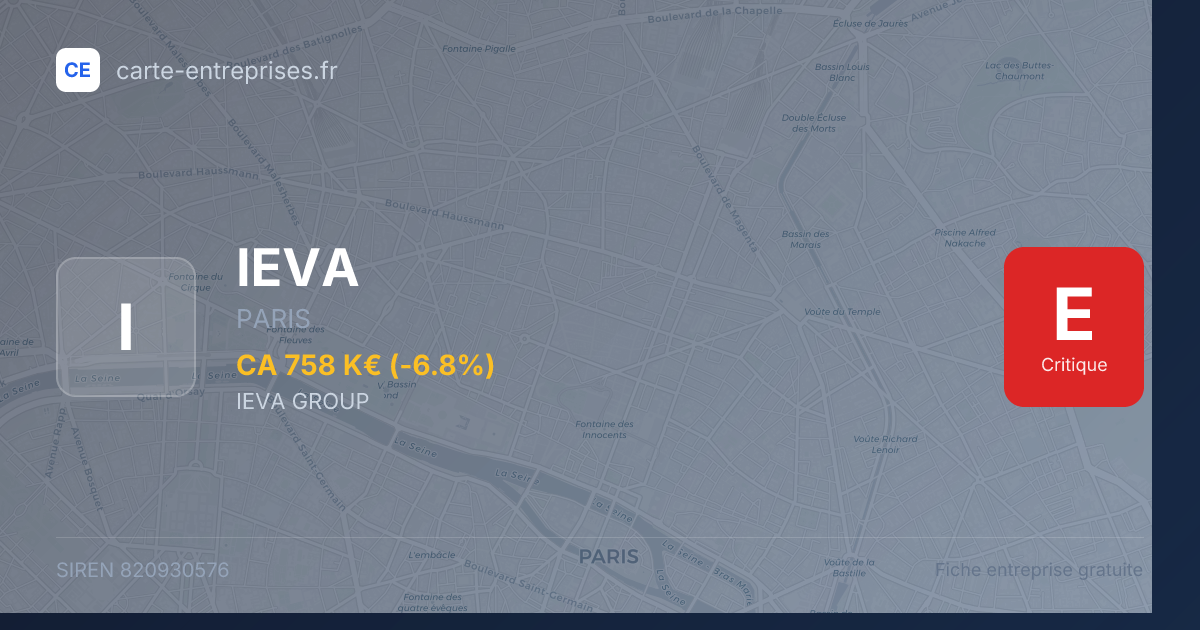 IEVA — 820930576 — fiche entreprise
