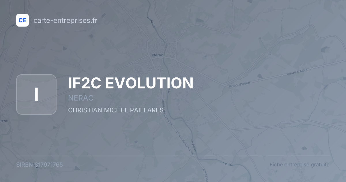 IF2C EVOLUTION — 817971765 — fiche entreprise