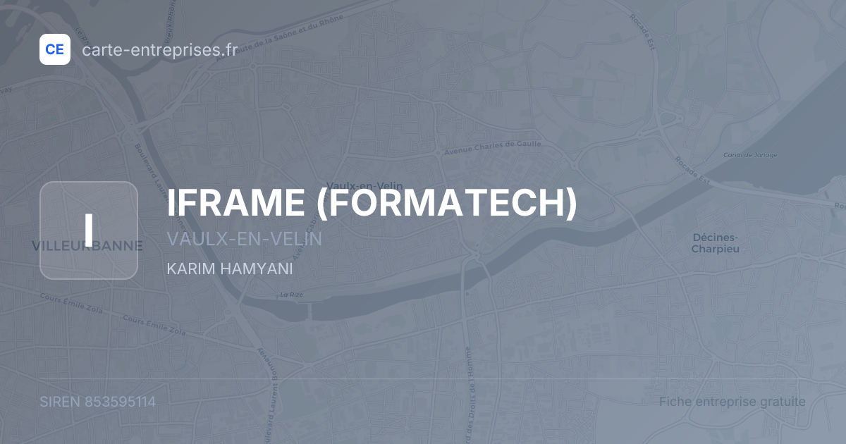 IFRAME (FORMATECH) — 853595114 — fiche entreprise