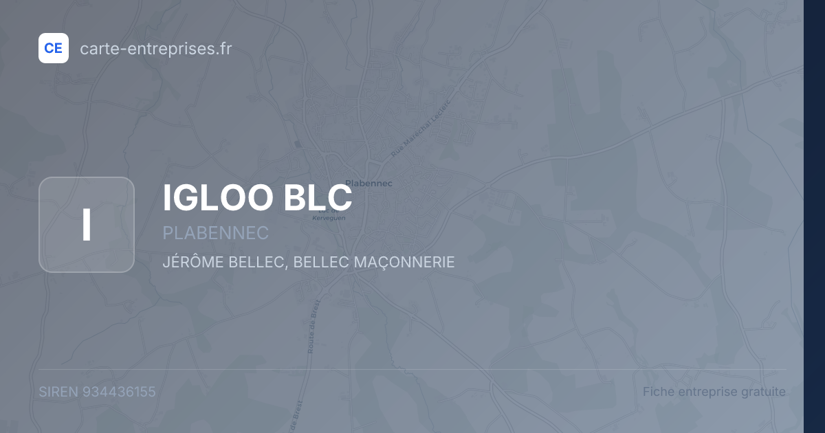 IGLOO BLC — 934436155 — fiche entreprise