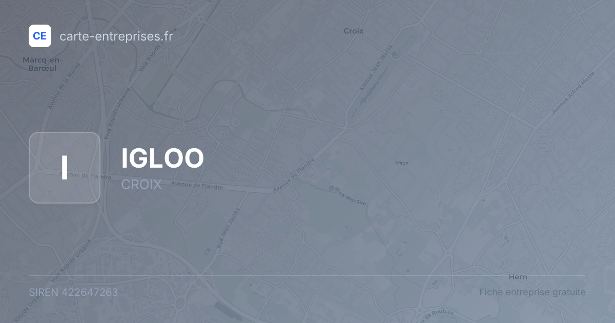 IGLOO — 422647263 — fiche entreprise
