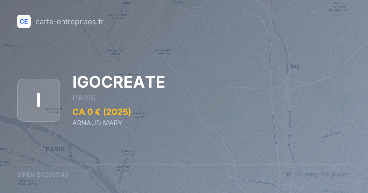 IGOCREATE — 802891143 — fiche entreprise