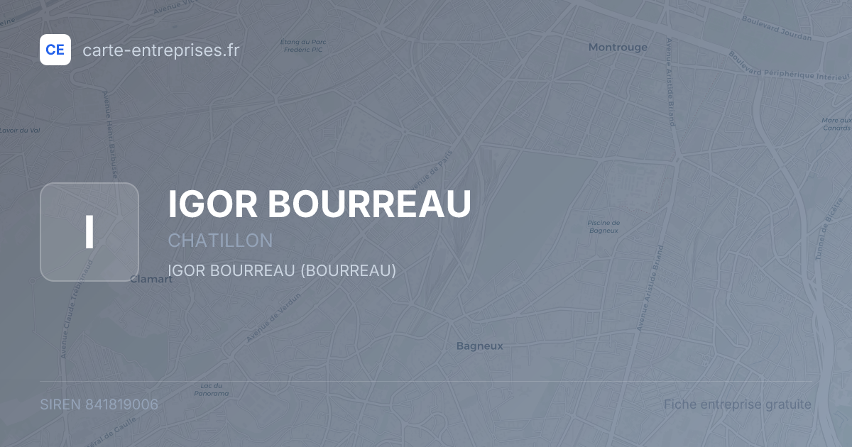 IGOR BOURREAU — 841819006 — fiche entreprise