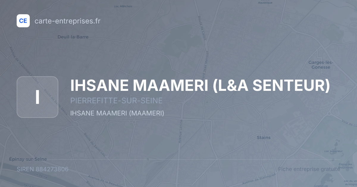IHSANE MAAMERI (L&A SENTEUR) — 884273806 — fiche entreprise