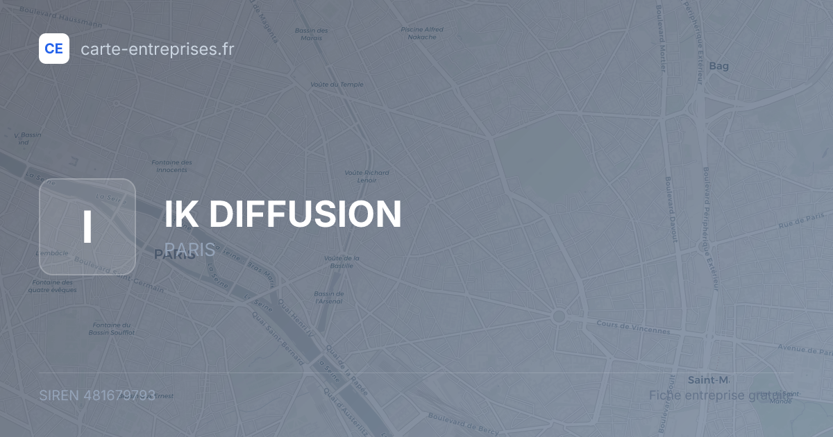 IK DIFFUSION — 481679793 — fiche entreprise