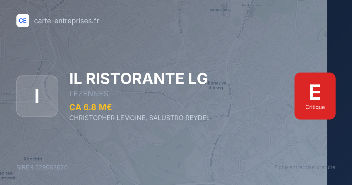 IL RISTORANTE LG — 529063620 — fiche entreprise