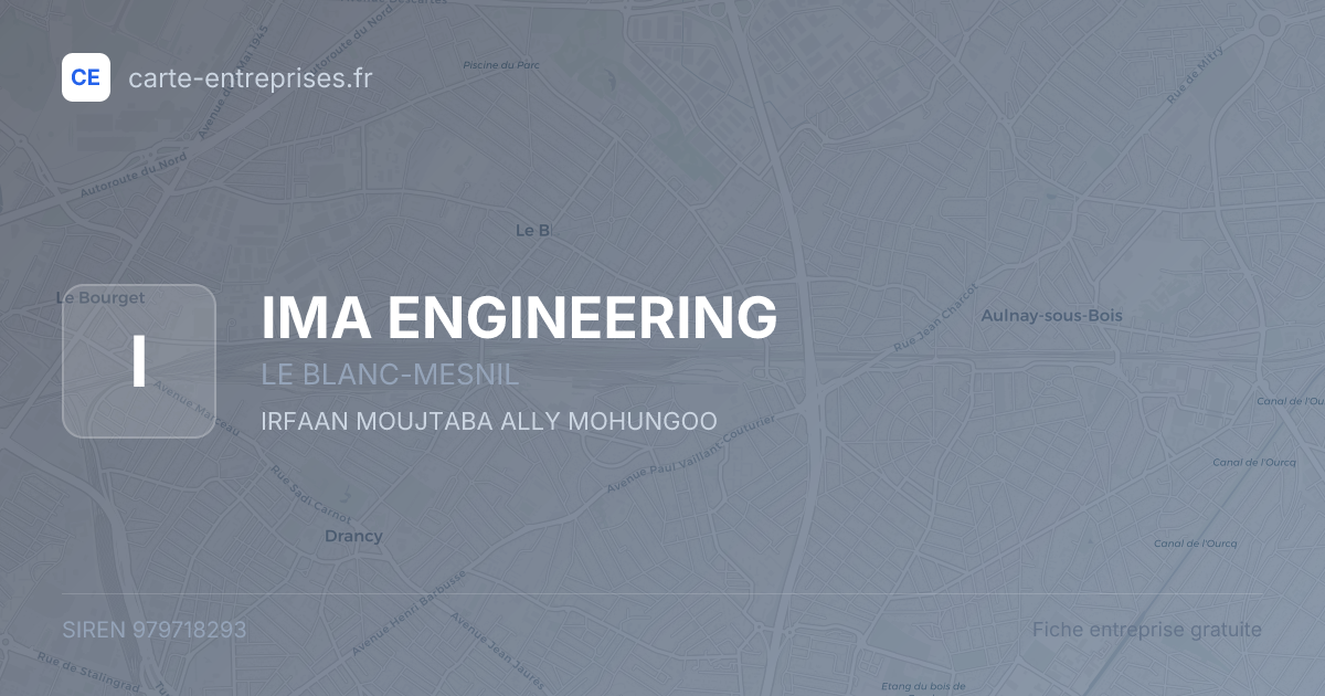 IMA ENGINEERING — 979718293 — fiche entreprise