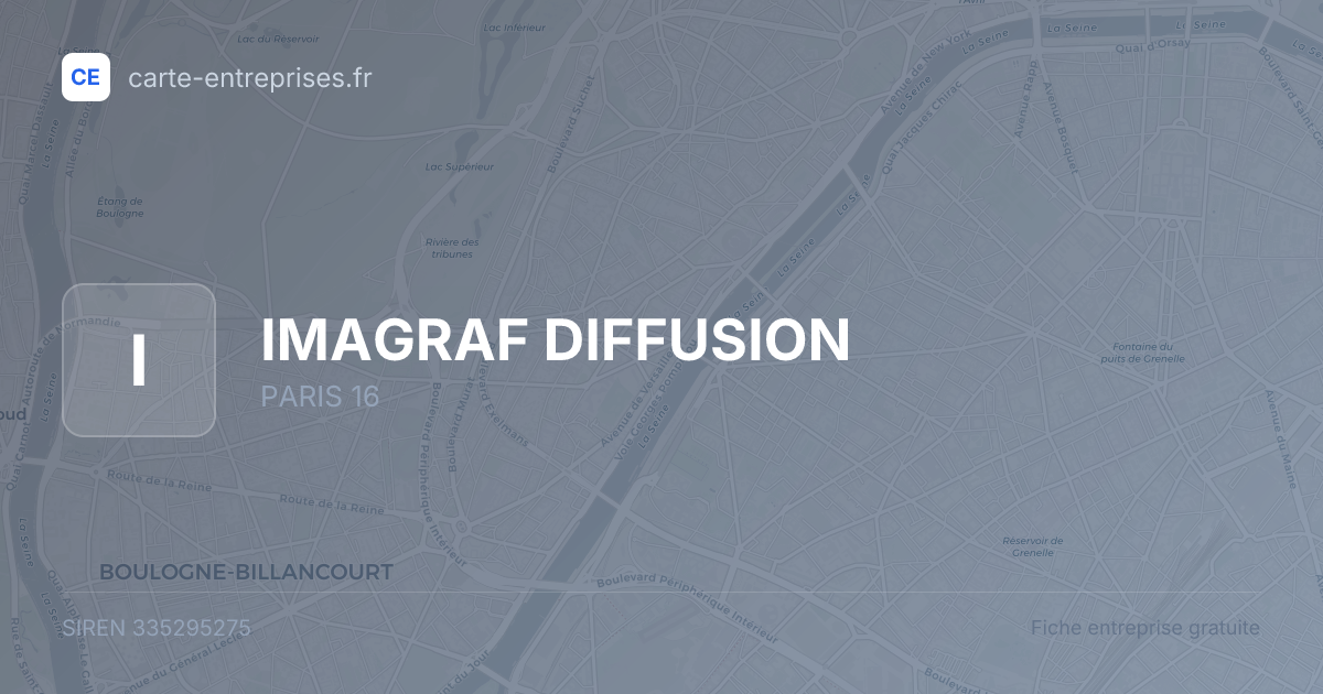 IMAGRAF DIFFUSION — 335295275 — fiche entreprise