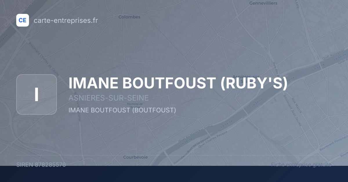 IMANE BOUTFOUST (RUBY'S) — 878285576 — fiche entreprise