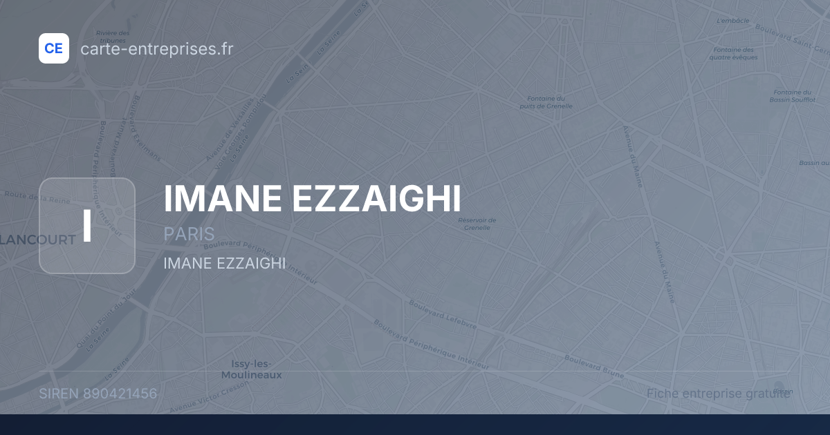 IMANE EZZAIGHI — 890421456 — fiche entreprise