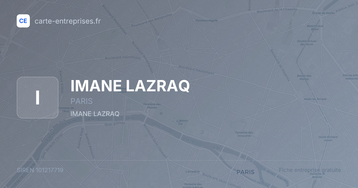 IMANE LAZRAQ — 101217719 — fiche entreprise