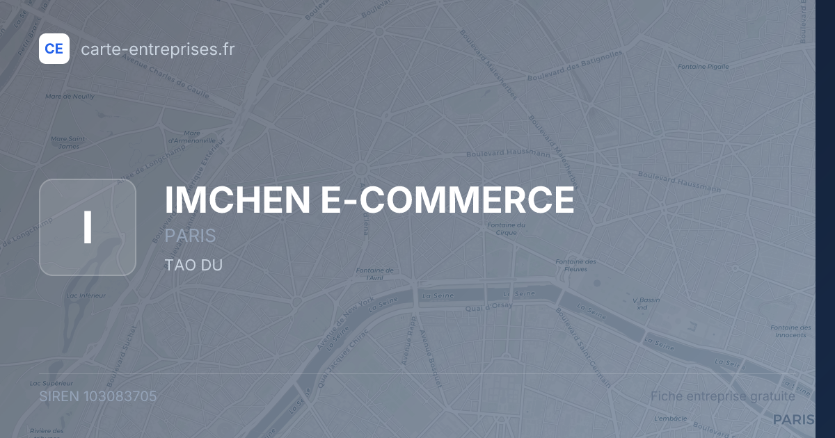 IMCHEN E-COMMERCE — 103083705 — fiche entreprise