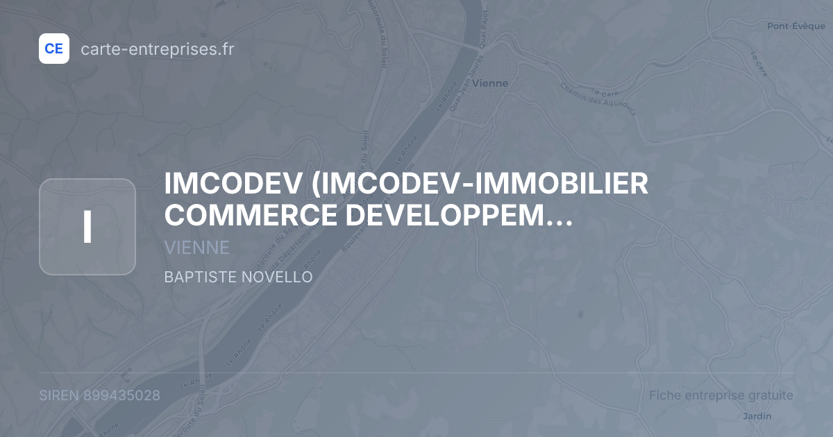 IMCODEV (IMCODEV-IMMOBILIER COMMERCE DEVELOPPEMENT) — 899435028 — fiche entreprise