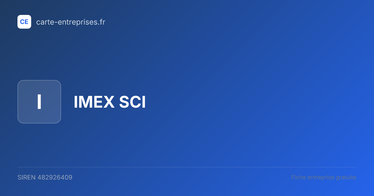 IMEX SCI — 482926409 — fiche entreprise