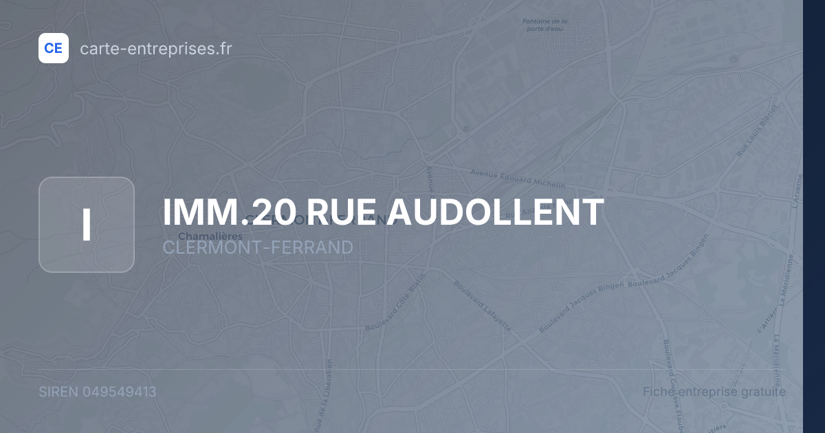 IMM.20 RUE AUDOLLENT — 049549413 — fiche entreprise