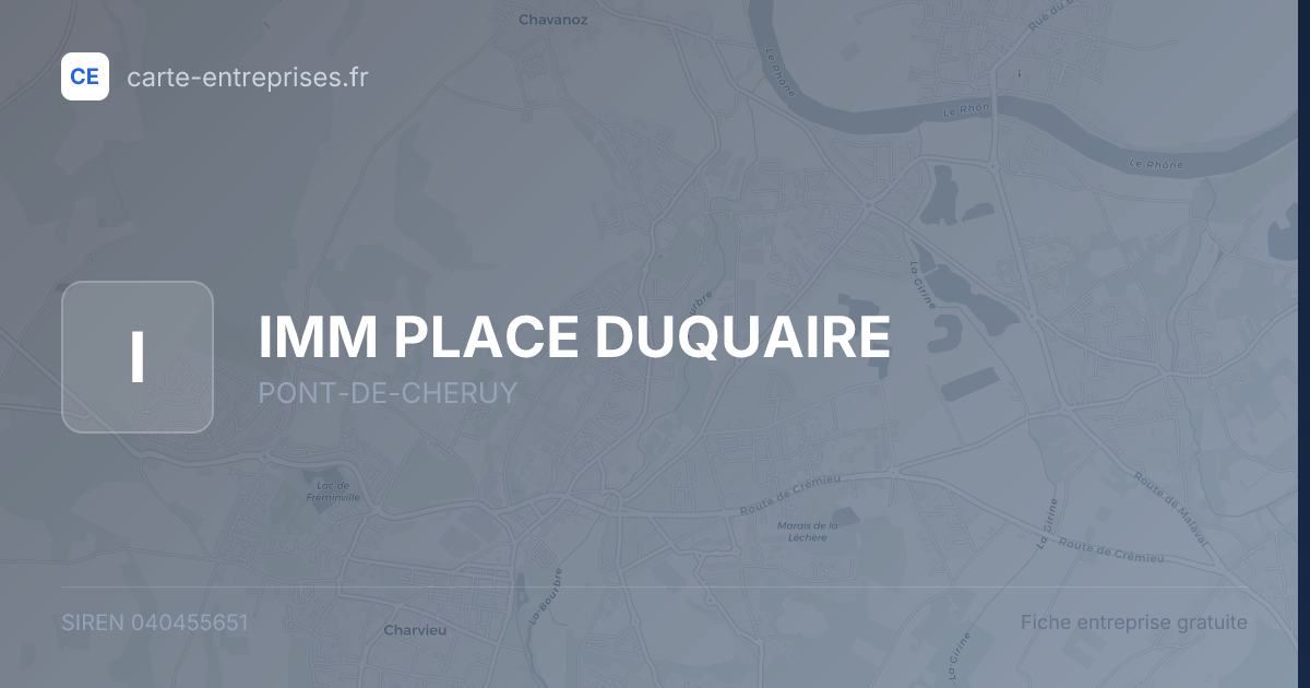IMM PLACE DUQUAIRE — 040455651 — fiche entreprise