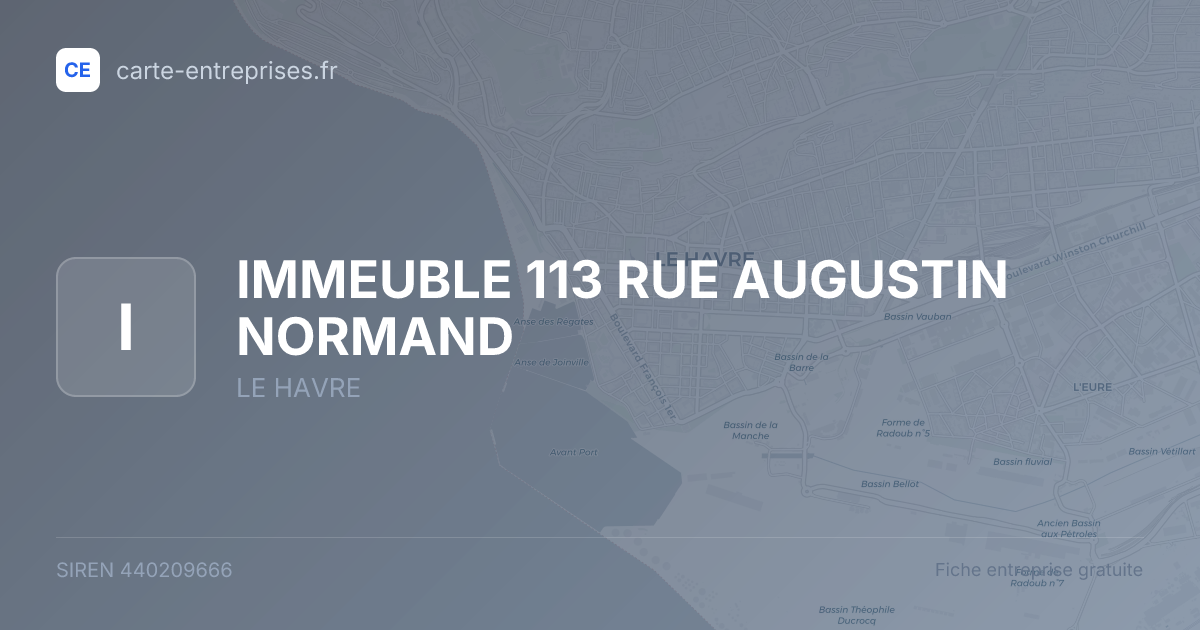 IMMEUBLE 113 RUE AUGUSTIN NORMAND — 440209666 — fiche entreprise