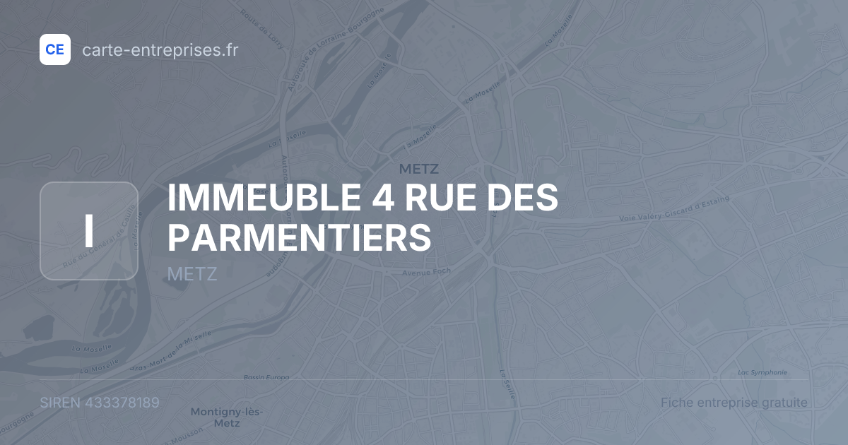 IMMEUBLE 4 RUE DES PARMENTIERS — 433378189 — fiche entreprise