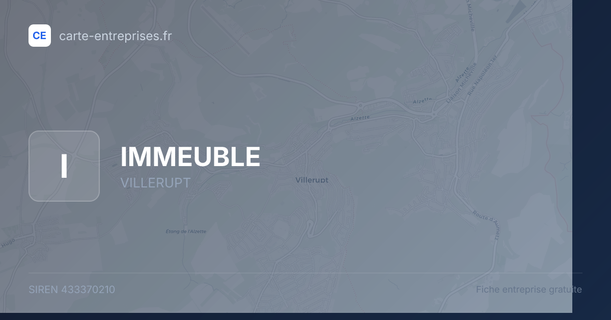 IMMEUBLE — 433370210 — fiche entreprise
