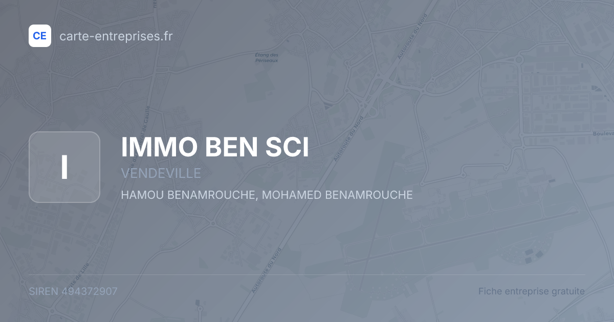 IMMO BEN SCI — 494372907 — fiche entreprise