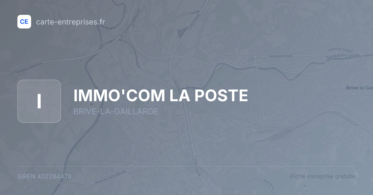 IMMO'COM LA POSTE — 452284474 — fiche entreprise