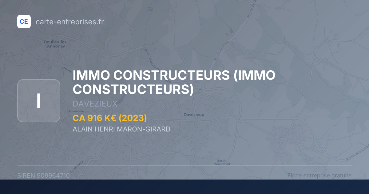 IMMO CONSTRUCTEURS — 909964710 — fiche entreprise