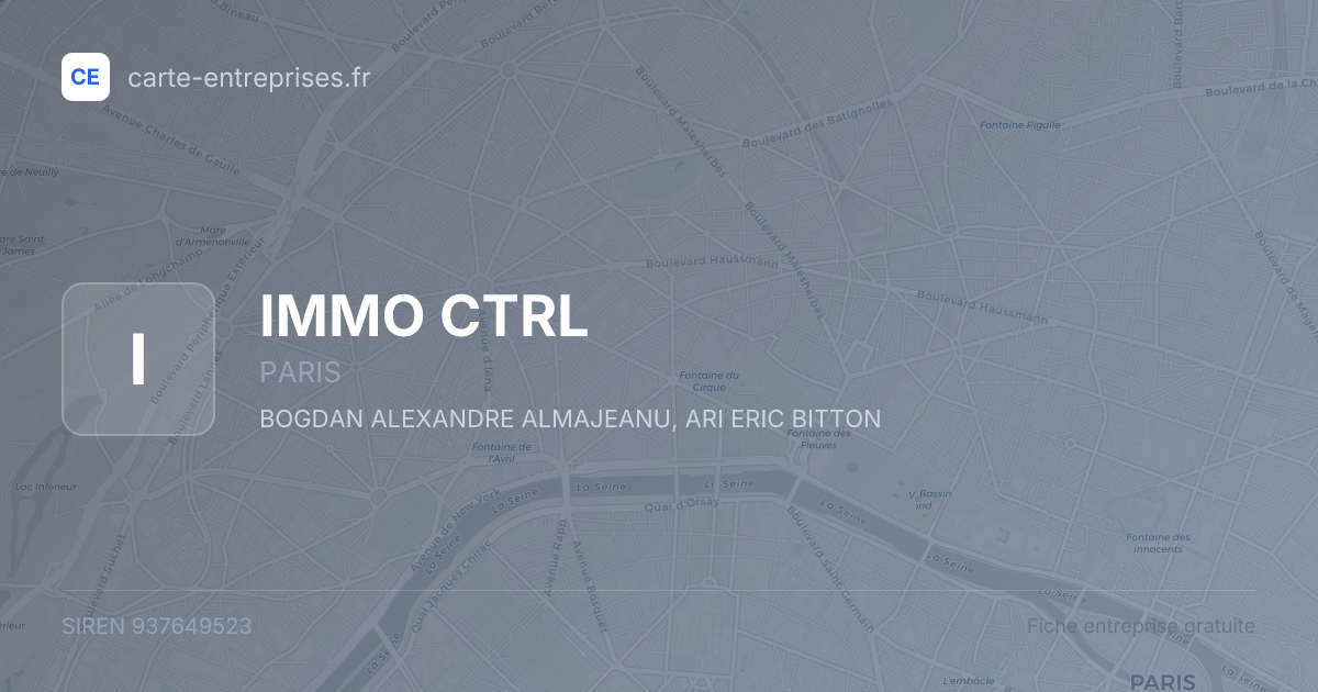 IMMO CTRL — 937649523 — fiche entreprise