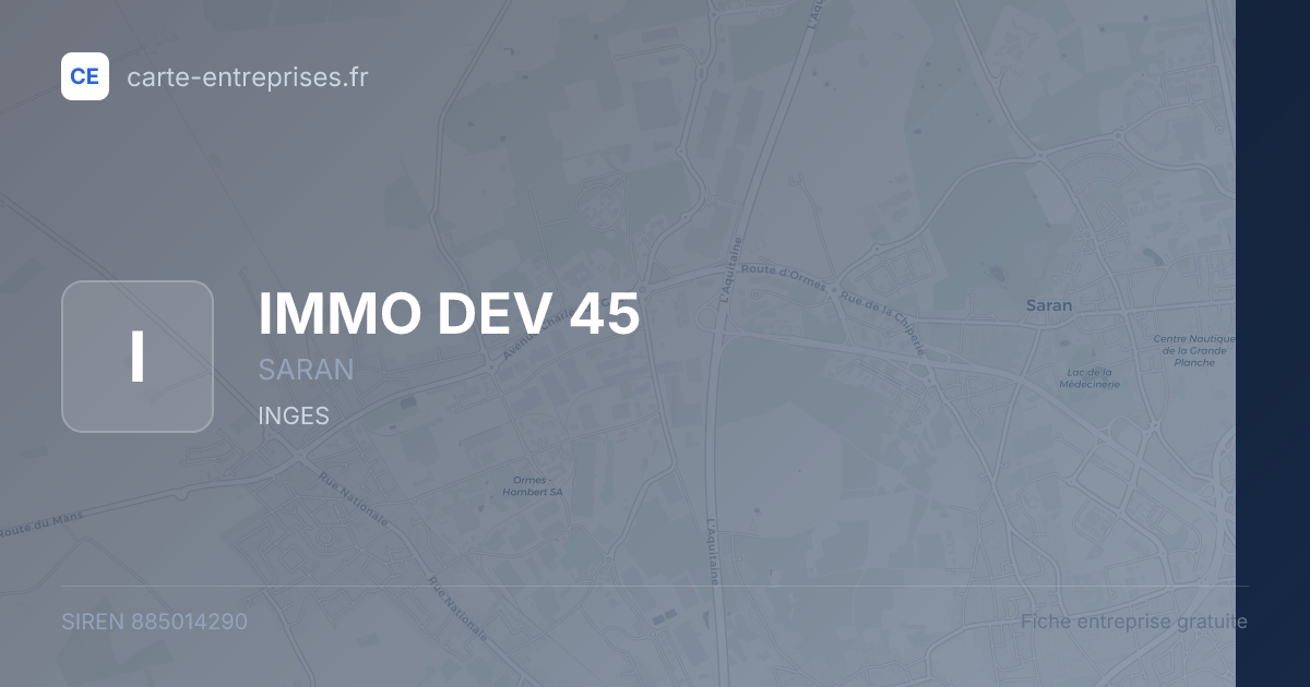 IMMO DEV 45 — 885014290 — fiche entreprise