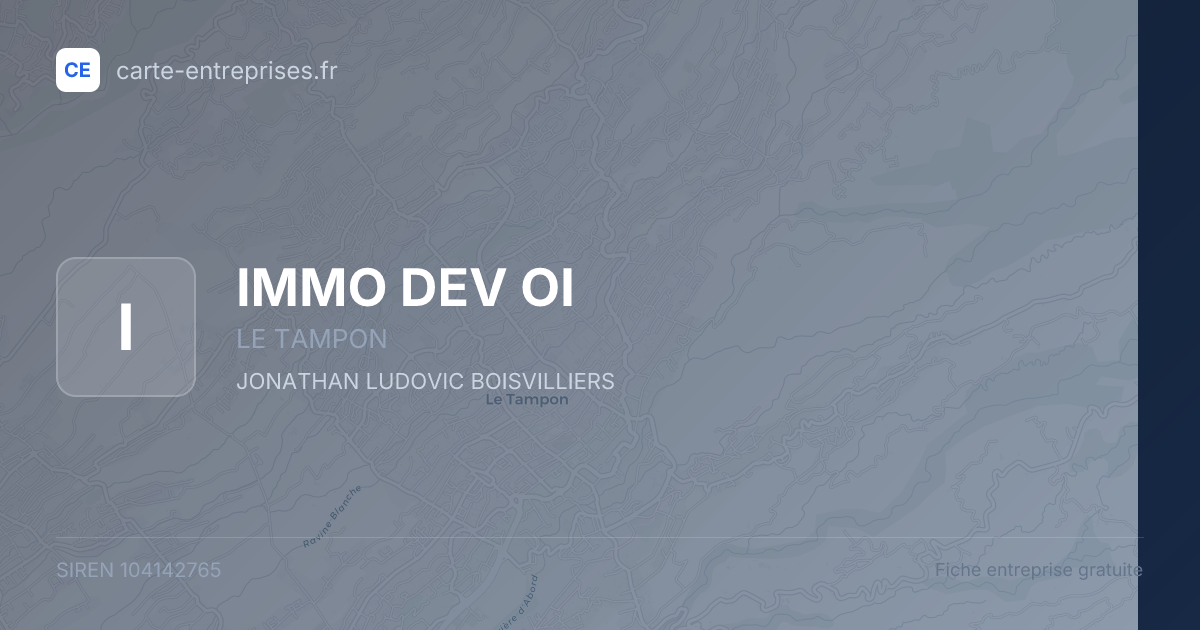 IMMO DEV OI — 104142765 — fiche entreprise