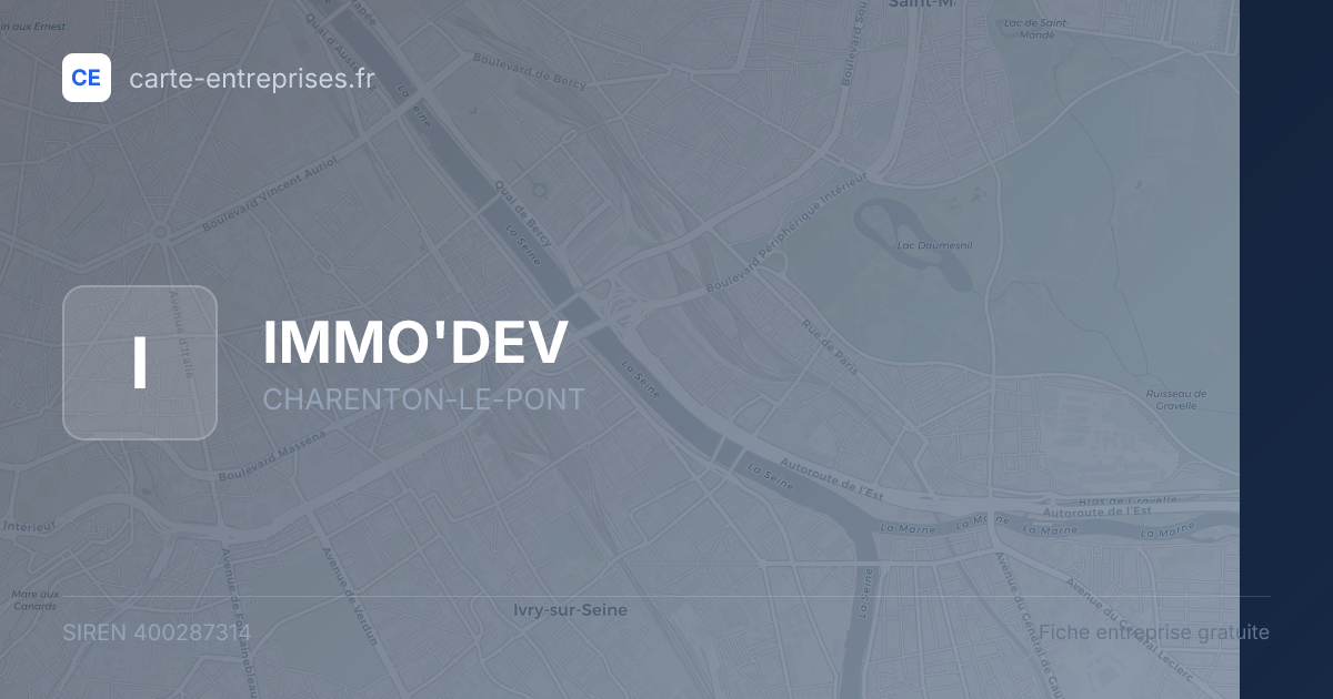 IMMO'DEV — 400287314 — fiche entreprise