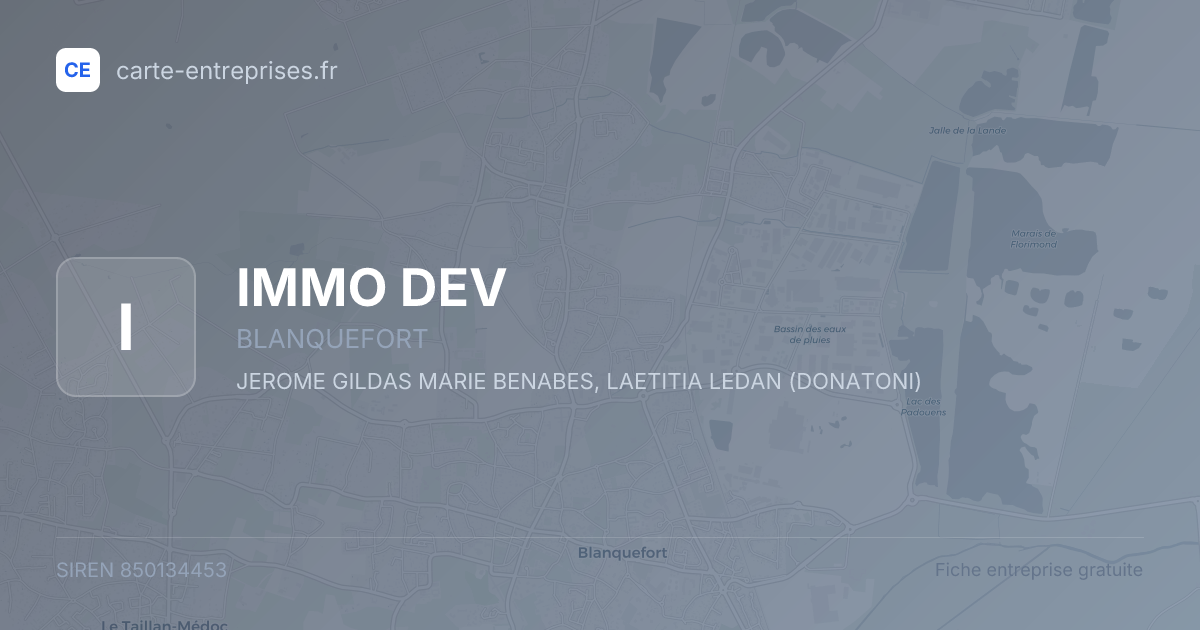 IMMO DEV — 850134453 — fiche entreprise