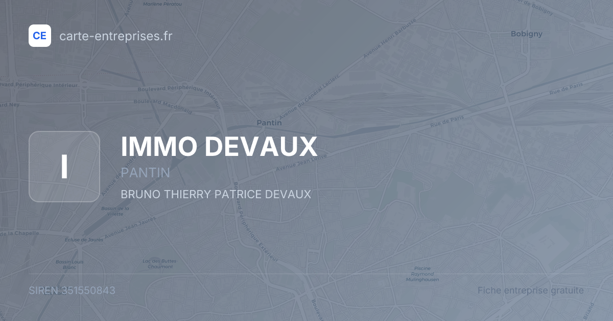 IMMO DEVAUX — 351550843 — fiche entreprise