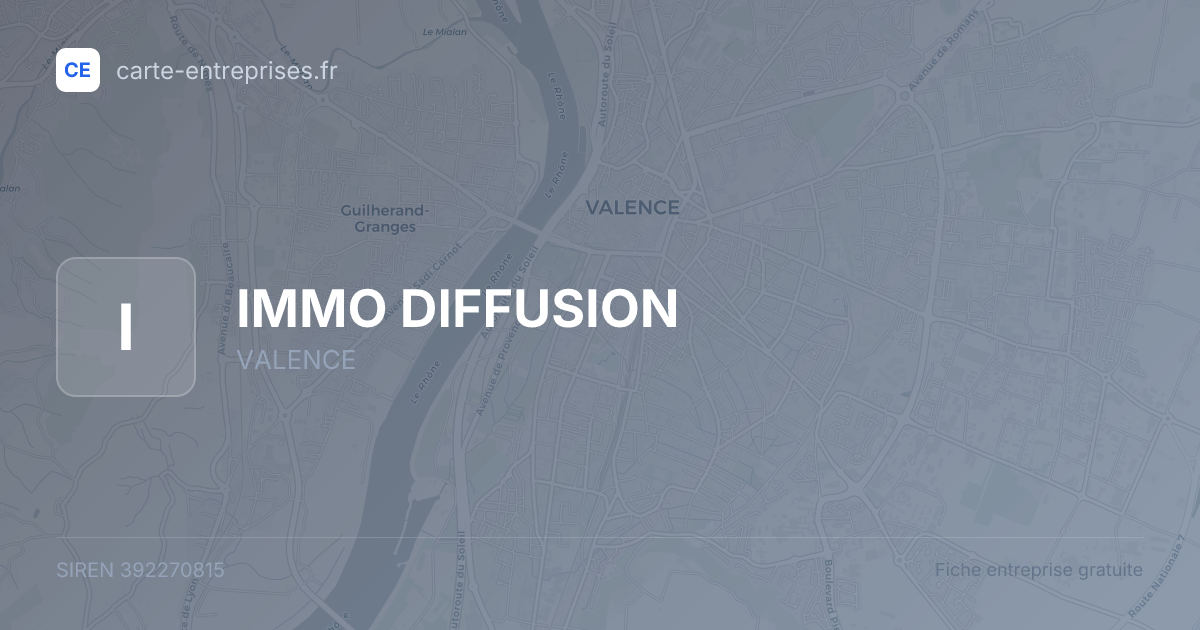 IMMO DIFFUSION — 392270815 — fiche entreprise