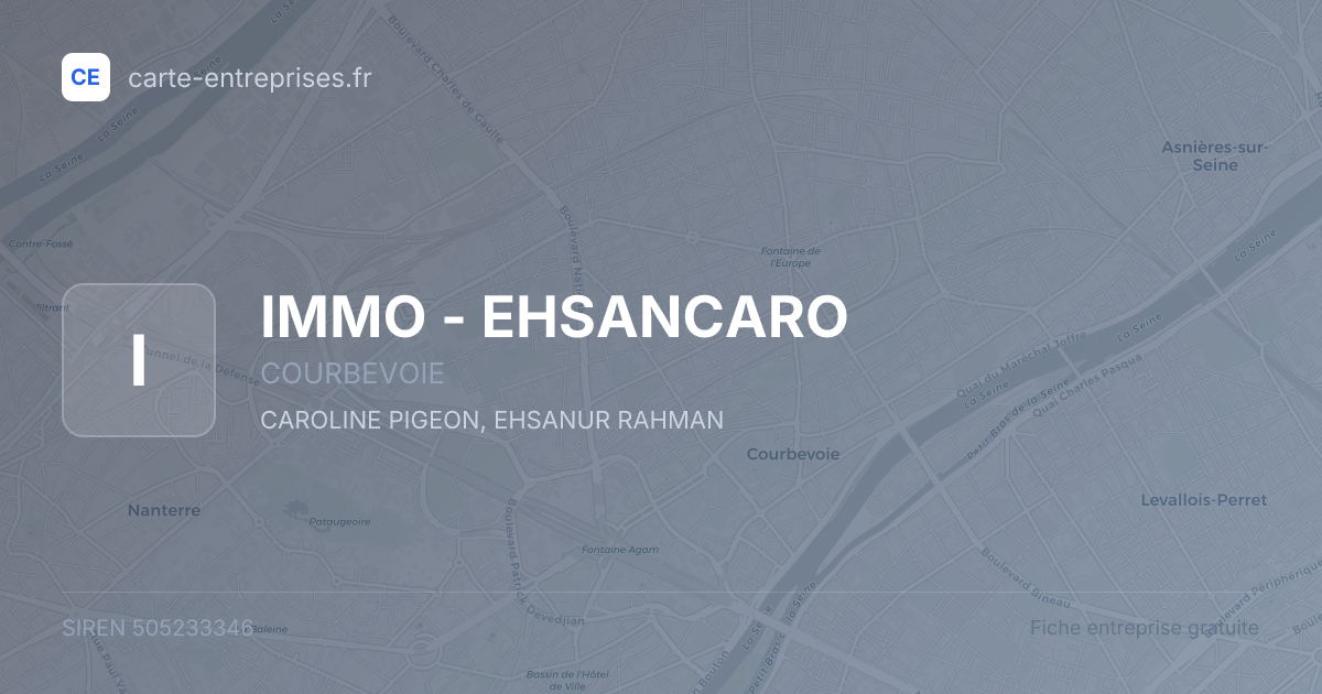 IMMO - EHSANCARO — 505233346 — fiche entreprise